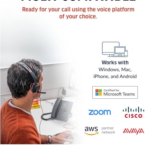 📞🧏🏼‍♀️POLY Headphones Call/Music/Micro Quickstart Blackwire 5200 NEW🧏🏽📞 - Picture 8 of 14